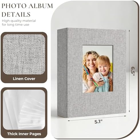 Vienrose 4x6 Small Photo Album, 2 Pack, 100 Photos, Grey - Image 4