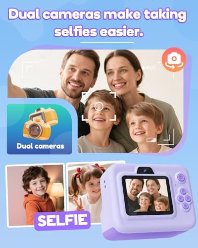 Instant Print Camera for Kids,2.4 Inch Screen Kids Instant Cameras, Christmas Birthday Gifts for Girls Age 3-12, Portable Toddler Toy for 3 4 5 6 7 8 9 10 Year Old Girls Boys Purple - Image 5