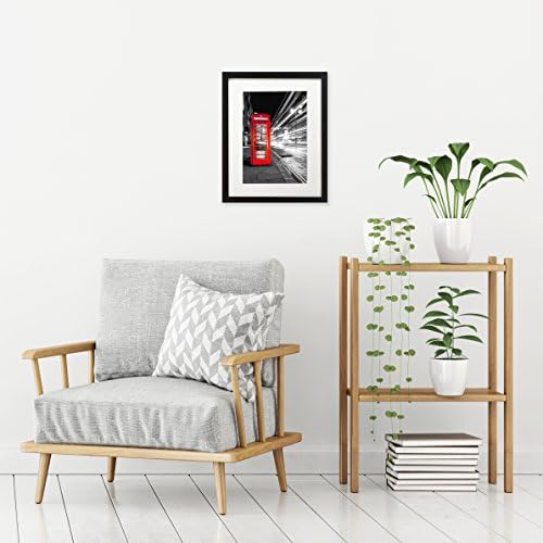 Americanflat 11x14 Picture Frame with Shatter-Resistant Glass - Use as 8x10 Frame with Mat or Display 11x14 Photo Without Mat - Signature Collection - Picture Frames for Wall Display - Black - Image 4