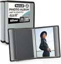 Dunwell 4x6 Photo Album & Art Portfolio Book, 48 Pages, Silver 2-Pack by Dunwell