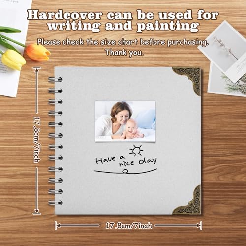 Scrapbook Album 7x7 Inch - Hardcover Kraft Paper Photo Album with 40 Pages, Memory Book for Wedding, Anniversary, Family, Christmas, Baby Shower, Ideal for Preserving Precious Moments - Image 6