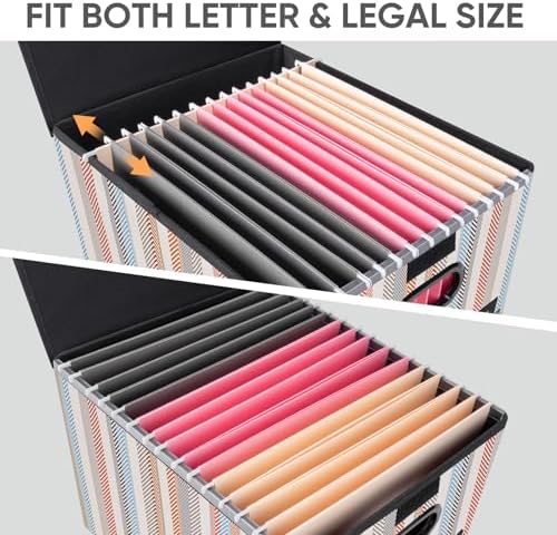 BALEINE File Organizer Box with Lid, Collapsible Hanging File Storage Box - Image 3