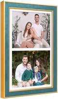 Suede 11x17 Picture Frame Display 2 Opening Double 8x10 Picture Frames Collage Wall Decor with Mat,Multi Photo Frame for Plexiglass,Wall Decor,1Pack,Blue by AnoziebyProductsunder