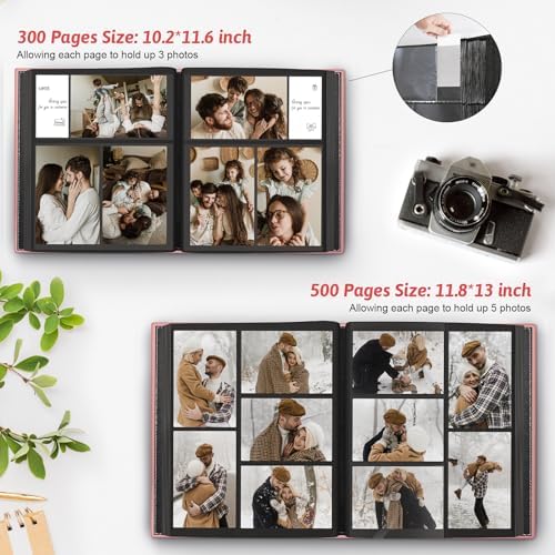 Popotop 4x6 Photo Album Holds 500 Pictures, Vegan Leather Hardcover - Image 5
