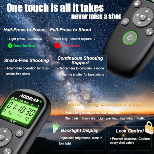 Rechargeable Intervalometer Timer Shutter Release Remote with LCD Screen - Image 7