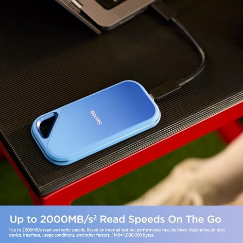 SANDISK 2TB Creator Pro Portable SSD - Up to 2000MB/s, for Laptops and Computers, USB-C, USB 3.2 Gen 2x2, IP65 Water and Dust Resistance, 1 Month of Adobe Creative Cloud Included - SDSSDE81C-2T00-G25 - Image 2