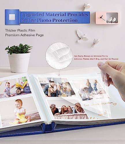 Artfeel Photo Album Self Adhesive Scrapbook Album for 3x5 4x6 5x7 8x10 Pictures,40 Pages Linen Cover with Display Window DIY Photo Book,Ideal Gifts for Family Travel Wedding Baby - Image 3