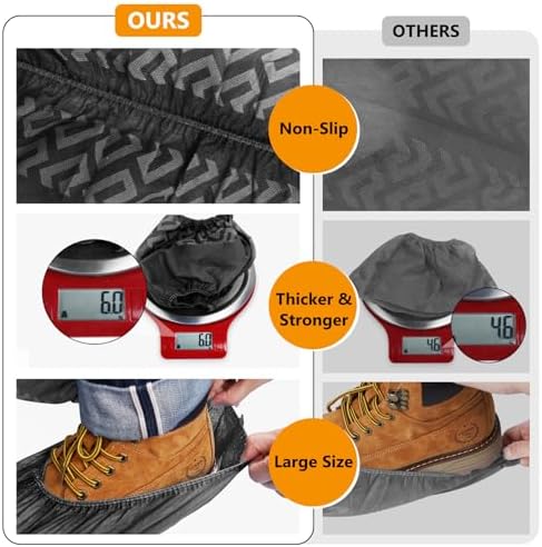 squish Shoe Covers Disposable Non Slip, 100 Pack(50 pairs) Thick Extra Disposable Boot Covers Slip Proof Shoe Cover for Indoors Outdoors Recyclable Protector Covers Fits Virtually Most Shoes - Image 3