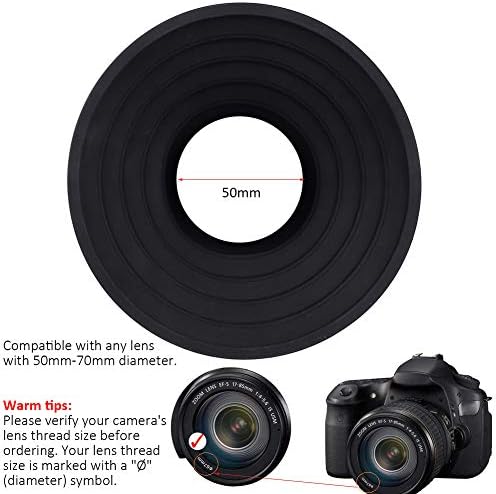 Easy Hood Lens Hood for Nikon Canon Pentax Sony Camera Lens, Ultimate Anti-Glass Anti-Reflective Silicone Rubber Collapsible Len Hood Take Reflection-Free Photos Video (50mm) - Image 4