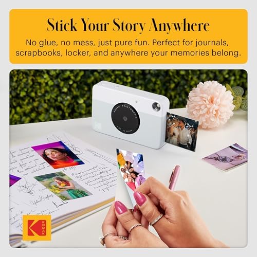 KODAK Printomatic Full-Color Instant Print Camera Starter Bundle + Carrying Case + Zink 20pk Photo Paper - Colorful Photos On 2x3 Sticky-Back Paper - Fun Gift for Birthday Christmas Holiday - Grey - Image 5