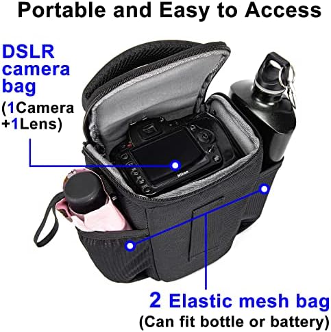 CADeN DSLR/SLR Camera Shoulder Bag Case with Adjustable Shoulder Strap, Compatible for Nikon, Canon, Sony Mirrorless Cameras Waterproof (Small) - Image 3