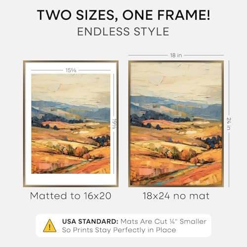 Homeforia 18x24 Bronze Poster Frame, High-End Metal, 16x20 Mat, Glass - Image 2