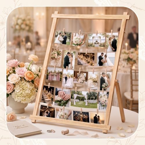Cinnvoice 33x25'' Wedding Decorations Freestanding Photo Display Board - Image 5
