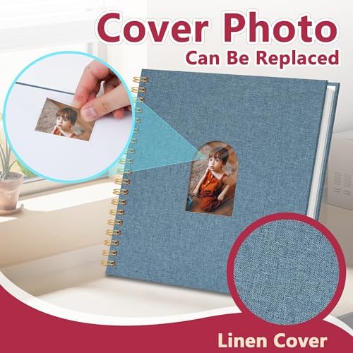 Vienrose Scrapbook Album,40 Pages,10x10 Inch,Dark Blue - Image 2