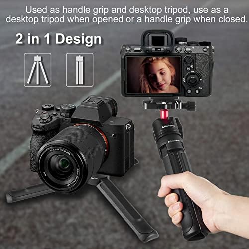 MINIFOCUS Camera Tripod, Desktop Tabletop Stand Compact Tripod with 1/4" Screw, Phone Tripod Stand for Gimbal Stabilizer Webcam Phone Holder Selfie Stick and All DSLR Cameras - Image 3