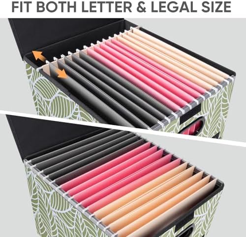 BALEINE File Organizer Box with Lid, Collapsible Hanging File Storage Box - Image 3