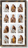 DUENPY 14x26 Collage Frame For 12 4x6 Photos Brown by DUENPY