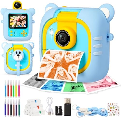 ARNSSIEN Kids Instant Print Camera for Toddlers 1080P 2.4in+180° Flip Lens by ARNSSIEN