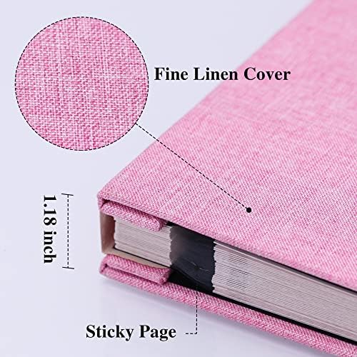 Vienrose Large Photo Album Self Adhesive for 4x6 8x10 Pictures Magnetic Scrapbook Album DIY 11" X 10.6" 60 Blank Pages with A Metallic Pen - Image 3