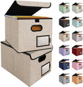 BALEINE File Organizer Box with Lid, Collapsible Hanging File Storage Box by BALEINE