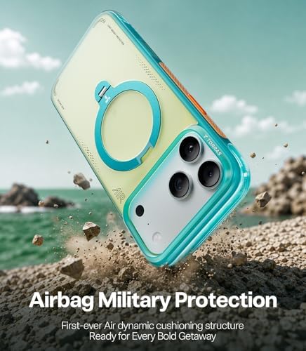 TORRAS Ostand Q3 Air for iPhone 17 Pro Max Case with 360 Magnetic Stand, Fit for MagSafe, Mil-Grade Drop Tested, Camera Control Button, Shockproof Phone Case for iPhone 17 Pro Max 6.9", Dune Sky - Image 3