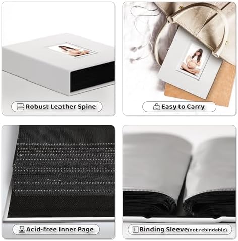 Popotop 4x6 Photo Album Holds 100 Pictures, Vegan Leather Hardcover - Image 4