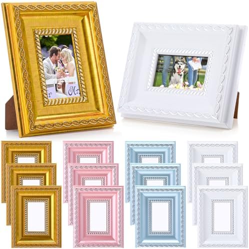 12 Pcs 2 x 3 Inch Small Colorful Picture Frames Bulk Vintage by Unknown