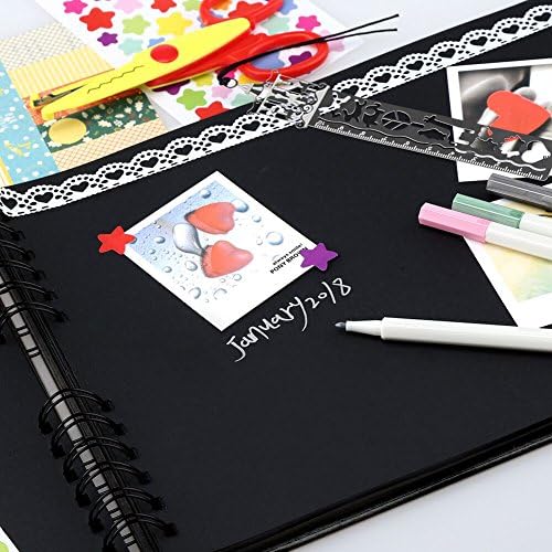 Gotideal 80 Pages Scrapbook Album with 10 Metallic Markers, Black - Image 5