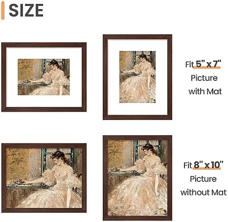 upsimples 8x10 Picture Frame, Gallery Wall Frames Set of 5, Brown - Image 5