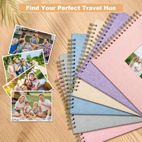 Scrapbook Photo Album Linen Cover, 8 x 8 Inch Hardcover Kraft White Pages Memory Book, for Travel Wedding Guest Book Christmas Baby Shower (40 Sheets/ 80 Pages,Light Pink1) - Image 7
