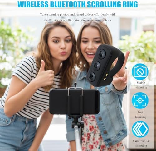Wireless Scrolling Ring Remote, Bluetooth Camera Control for TIK*Tok for Android and Fit Ideal for iPhone - Black - Image 5