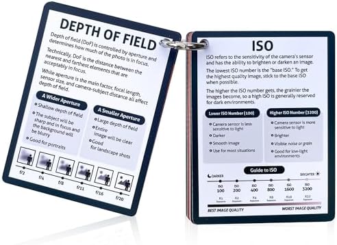 DSLR Camera Photography Cheat Sheet Cards - Photography Accessories for Canon, Nikon, Sony - Quick Reference Flashcards for Photographers - Exposure, Settings, Troubleshooting Guides & Tips - 4” x 3” - Image 2