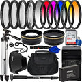 Ultimaxx 49mm Accessory Kit for Canon EOS M, M10, M100, M200, M50, M50, Mark II, Rebel SL1 &More - Includes: Ultra 64GB SDXC, 0.43x Wide Angle Lens Attachment, 6PC Gradual Color Filter Kit & Much More by Ultimaxx