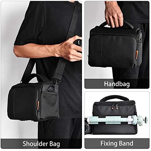 FOSOTO Waterproof (with Rain Cover) Shoulder Camera Case Bag Compatible for Nikon D5600 D750 D3300 Canon Rebel SL2 T7i EOS 80D 60D Sony A77II a68 a99II Travel DLSR SLR Camera Bags - Image 5