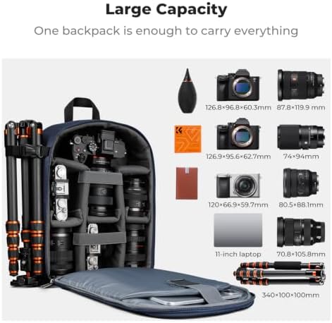 K&F CONCEPT Camera Backpack, DSLR/SLR/Mirrorless Photography Camera Bag - Image 6