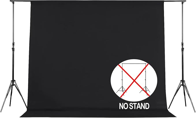 Joccun 5X7FT Black Backdrop Background for Photography,Polyester Backdrop Curtain Background Screen for Photography,Photoshoot,Video Recording,Studio(5X7ft,Black) - Image 2