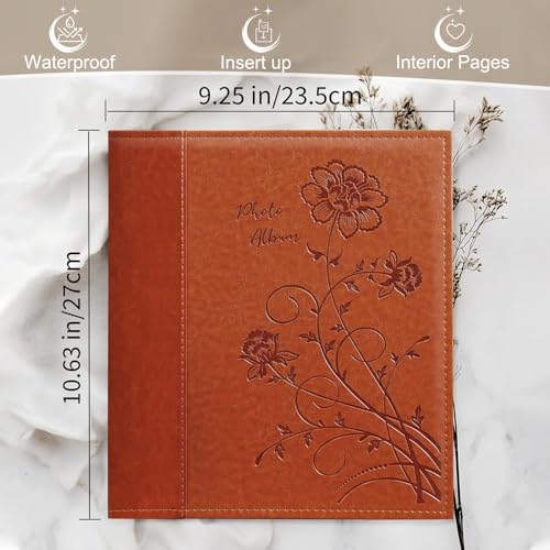Photo Album 8x10 2 Packs Clear Pages Pockets Leathe Cover Slip Slide in Photo Album Each Holds 100 Vertical 8x10 Photos Picture Book for Wedding Family (Brown) - Image 2