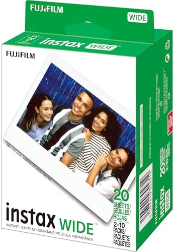 FUJIFILM INSTAX Wide 400 Instant Camera | Jet Black Bundled with INSTAX Wide Instant Film | 20 Exposures + Wide Album & Colored Frames + Cleaning Cloth (4 Items) - Image 3