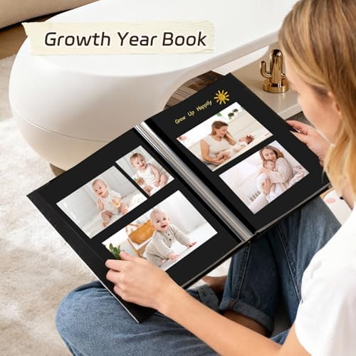 RECUTMS Self Adhesive Photo Album, Large PU Leather Cover, DIY Scrapbook - Image 4
