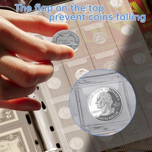 Fireproof Coin Collection Album, 434 Pockets & 36 paper money binder - Image 4