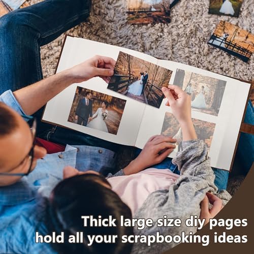 Vienrose Scrapbook Photo Album, 12x12 Inches, 60 Pages, Dark Brown - Image 4