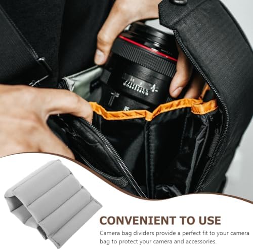 6 Pcs Camera Bag Divider Plug-in:Dividers Shockproof Protecting Camera Lens for Bag Organizer-Inserts with Suede Roller Partition and Side Pocket for Travel Photography Enthusiast Professional - Image 4