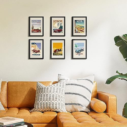 upsimples A4 Picture Frame, Gallery Wall Frames Set of 5, Black - Image 2