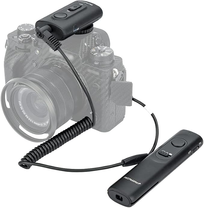 PROfezzion 164ft Remote Shutter Release Wireless for Select Fuji Cameras | for Fujifilm X-M5 X-T5 X-T4 X-T3 X-T2 X-T30 III II X-T20 X-T100 X-E5 X-E3 X100VI X100V X-PRO3 X-PRO2 X-H2 GFX 100 GFX 50S by PROfezzion