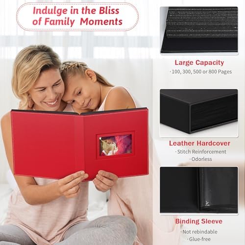 Popotop 4x6 Photo Album Holds 300 Pictures, Vegan Leather Hardcover - Image 4