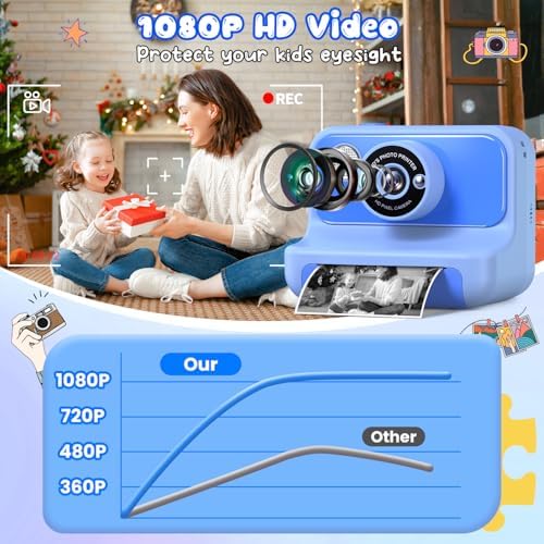 Kids Camera Instant Print, Christmas Birthday Gifts for Girls and Boys - Image 3