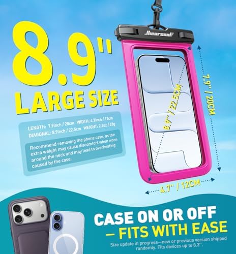Hiearcool Waterproof Phone Pouch, Waterproof Phone Case, Green&Bright Red - Image 3