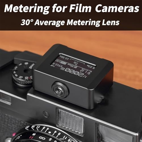 Camera Light Meter, 30° High Precision Ambient Light Digital Exposure Meter with Canvas Storage Bag and 0.96-inch OLED Display, Ultra-Compact 26g, Rechargeable 20H Battery Life for Film Cameras - Image 2