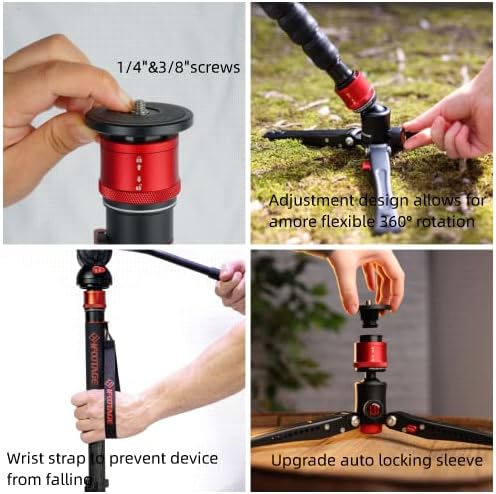 IFOOTAGE Cobra 3 A180T,Camera Monopod with Tripod Base,Aluminum Professional Video Monopod,Suitable for SLR Cameras and Camcorders(71") - Image 4
