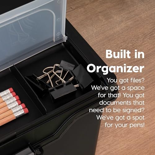 IRIS USA File Box Organizer with Lid, Letter File, 4-Pack, Black - Image 4